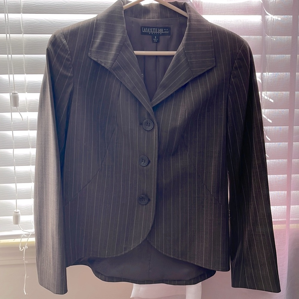 Brown pinstripe blazer